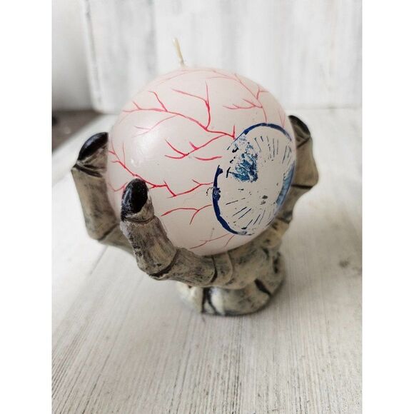 Vintage skeleton eyeball wax candle Halloween prop decor - Picture 6 of 10